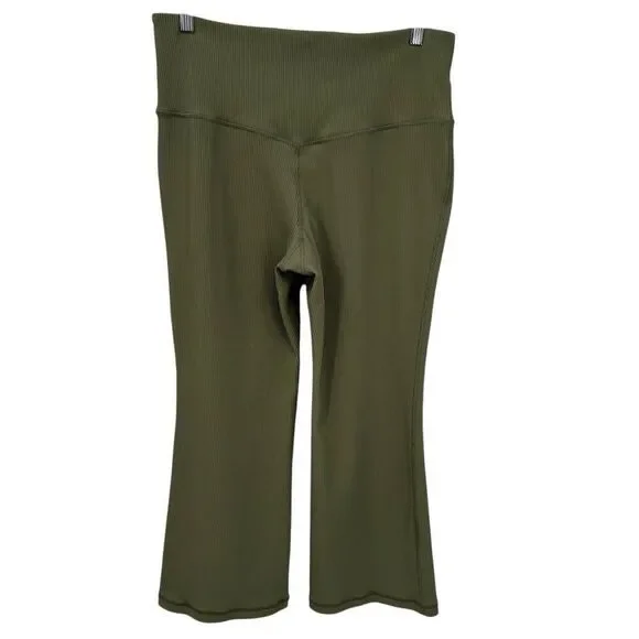 Athleta Elation Rib Crop Flare Pants Green Size 1X - Picture 8 of 9